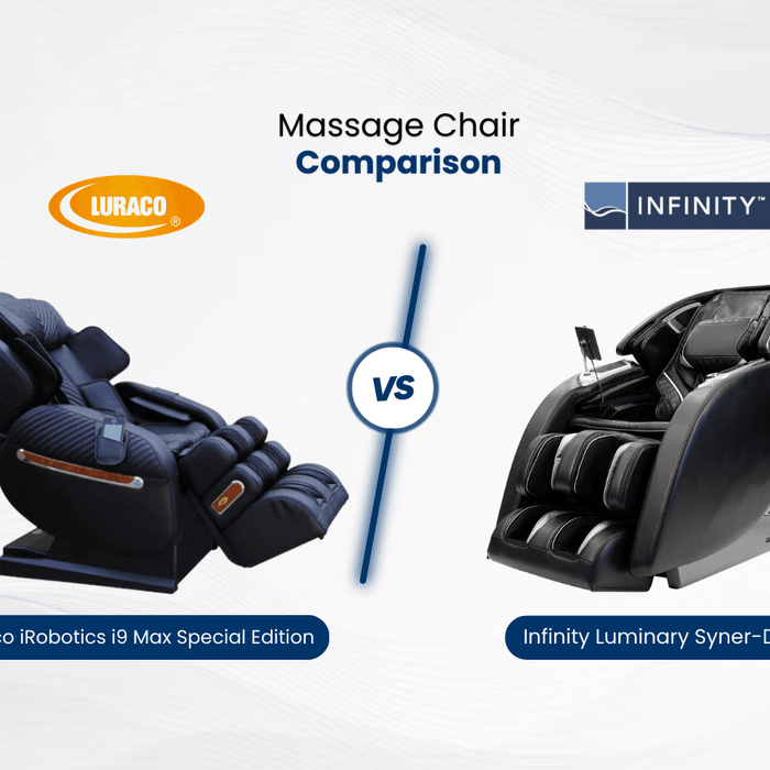 Compare the differences and similarities between the Luraco i9 Max Special Edition and the Infinity Luminary Massage Chairs.