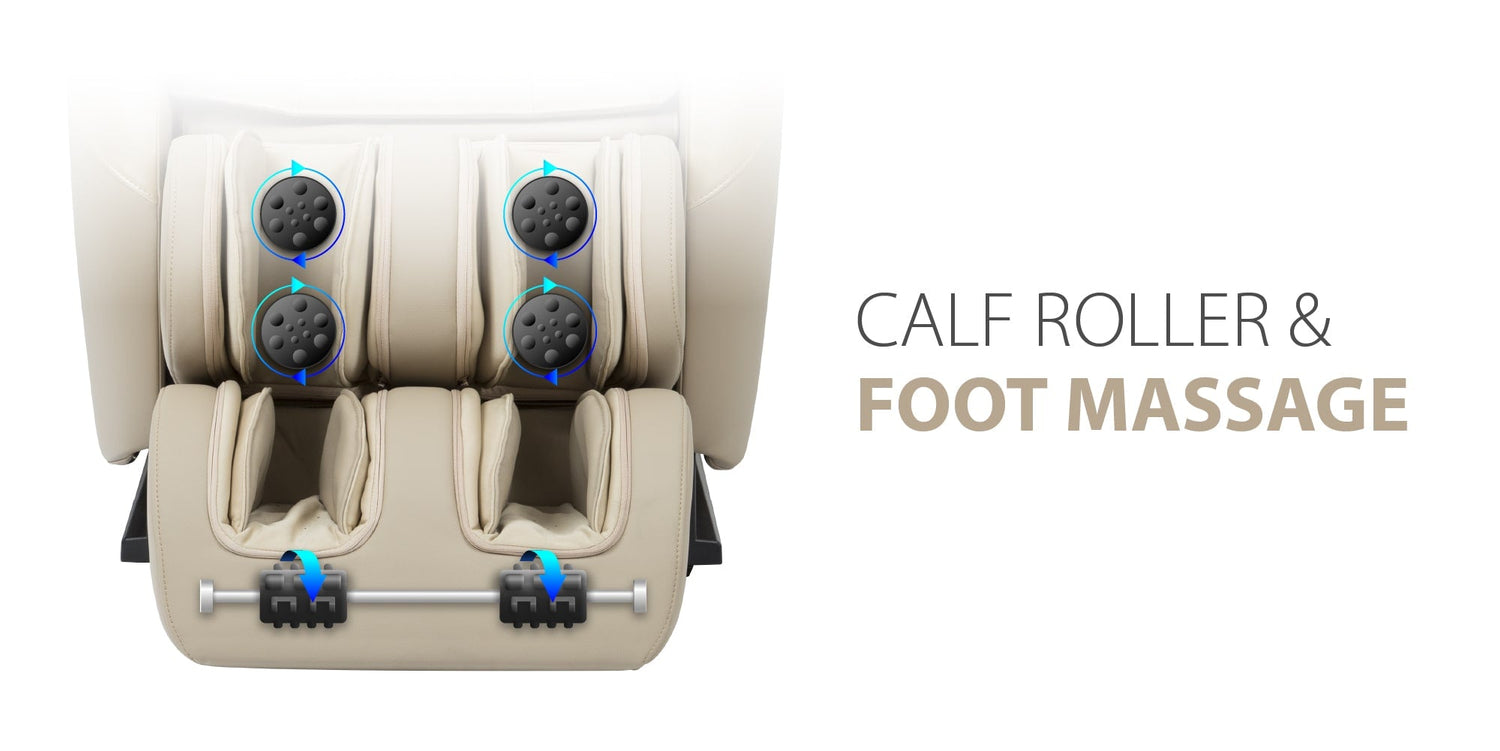 The Ador AD-Infinix Massage Chair offers calf and foot massage providing a  comprehensive kneading massage style.