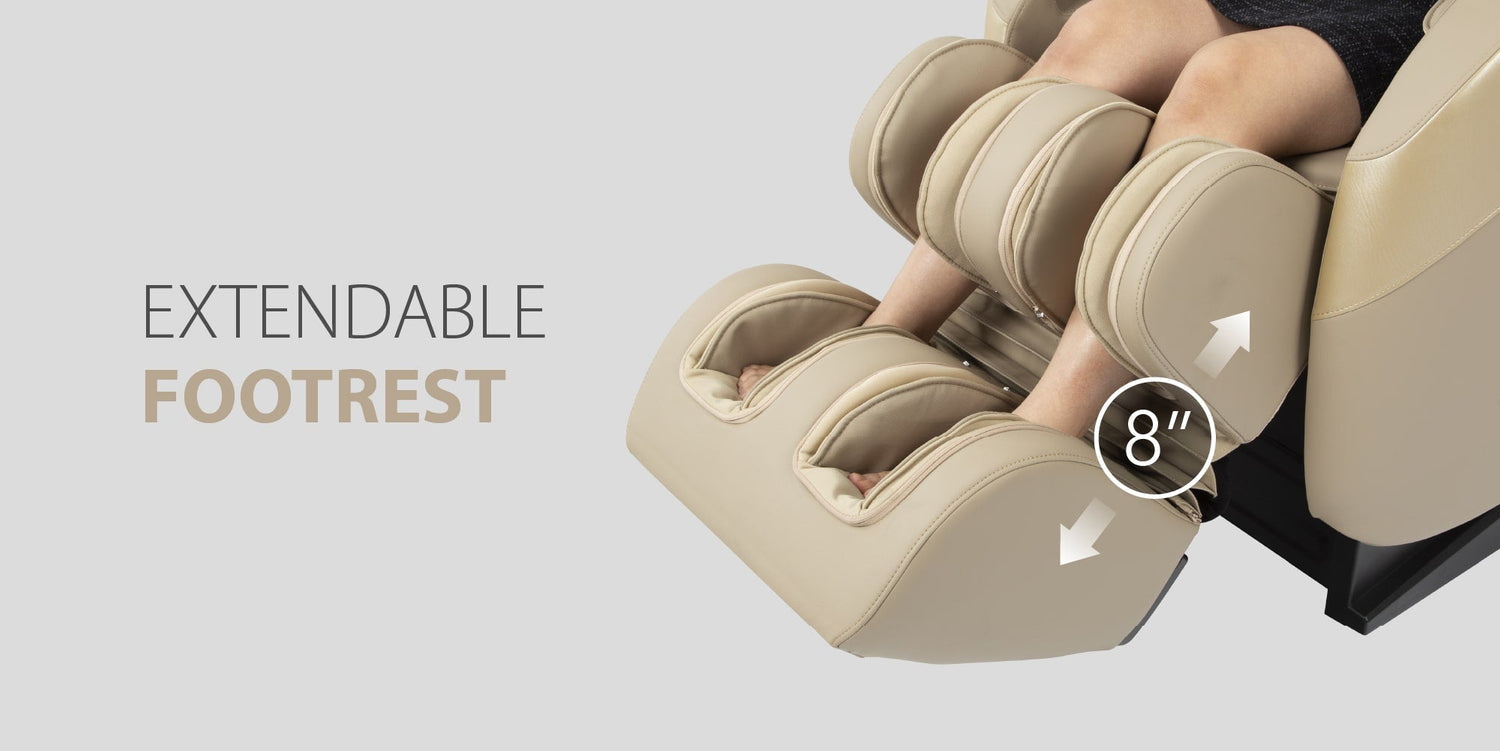 The Ador AD-Infinix Massage Chair has an extendable footrest that can fit your height and can extend outwards up to 8 inches.