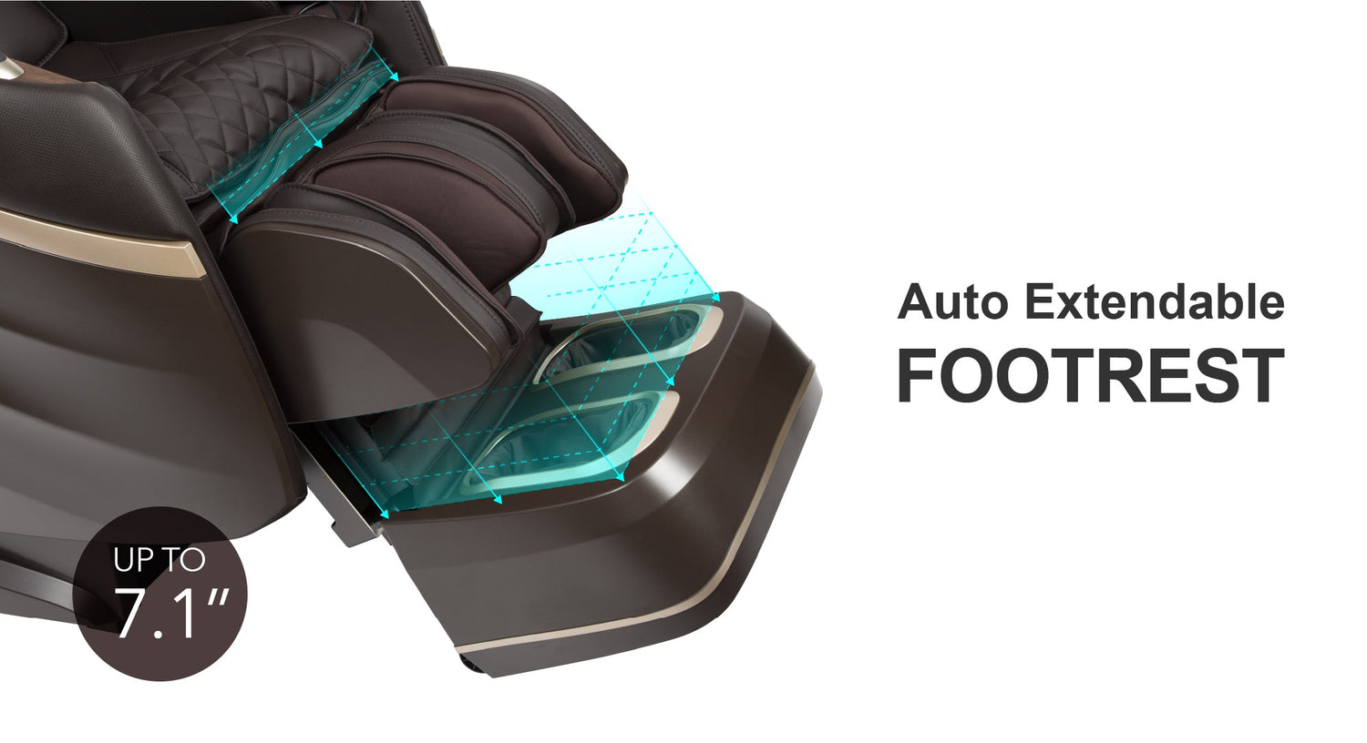 The Amamedic Hilux 4D Massage Chair has an auto-extendable footrest allowing the length of your desired position.