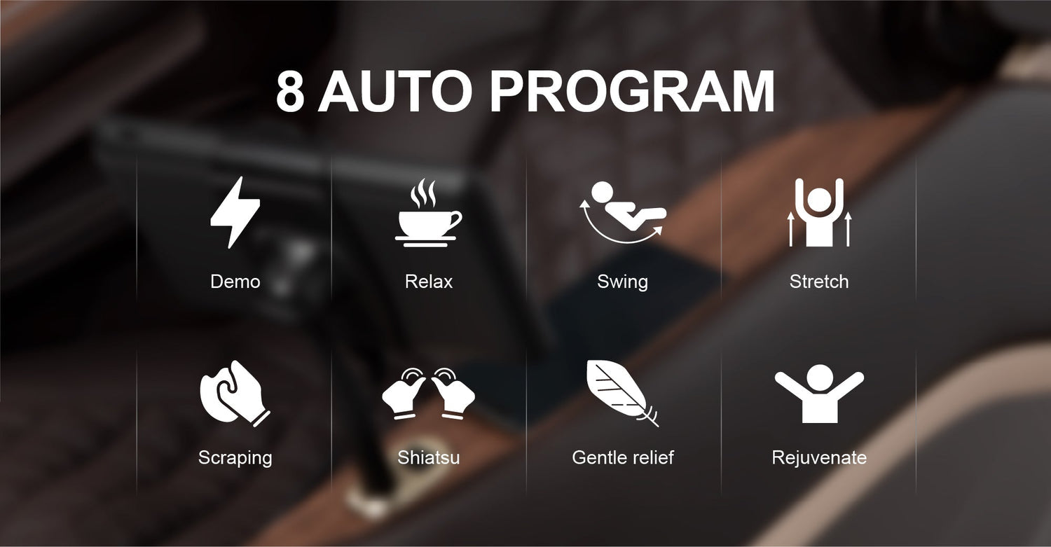 The Amamedic Hilux 4D Massage Chair has 8 automatic massage programs to cater to your interests.