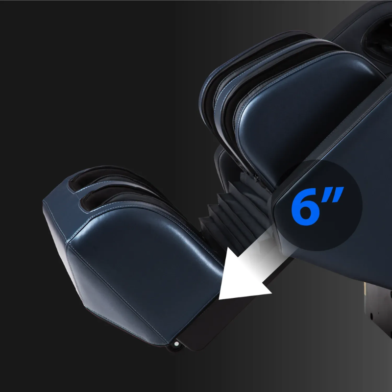 The automatic extendable footrest of the Osaki 4D Bravo Duo Massage Chair, designed to adjust automatically for optimal leg support and comfort during massage sessions.