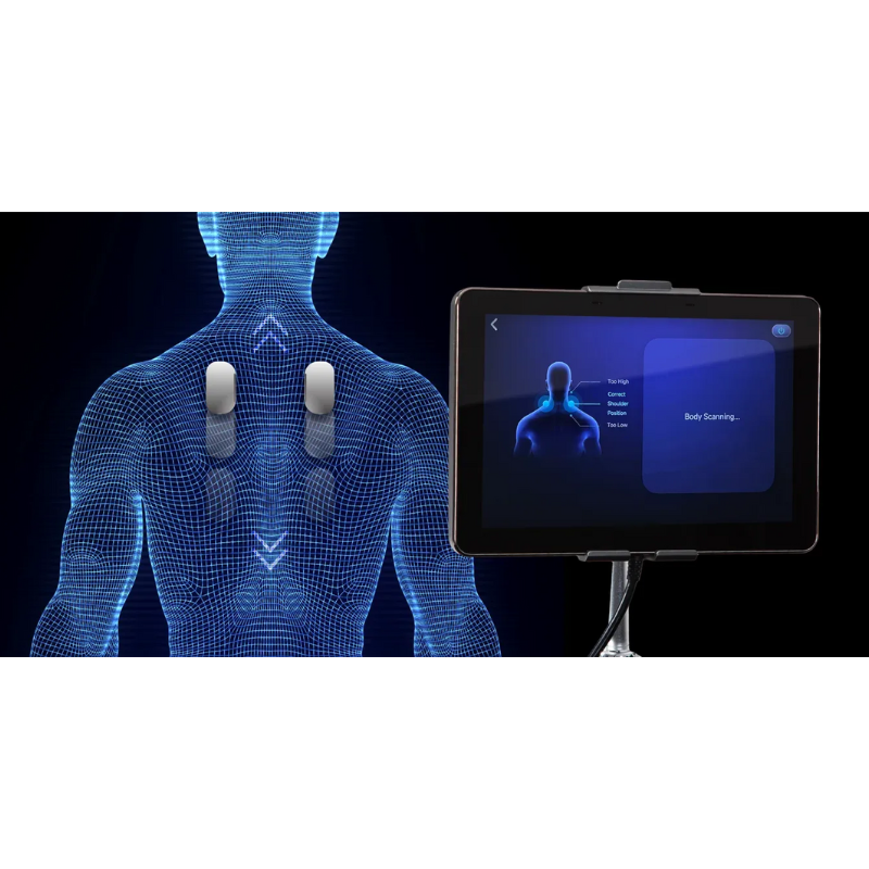 The computer body scan feature of the Osaki Bravo Duo 4D Massage Chair, which accurately maps the user's body contours for a tailored massage experience.