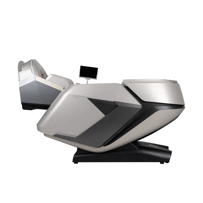 An image of the Zero Gravity Recline feature of the Osaki Grand Duo 4D massage chair, showcasing the chair in a reclined position that elevates the legs and promotes optimal relaxation. This design reduces pressure on the spine and enhances comfort during massage sessions, creating a feeling of weightlessness.