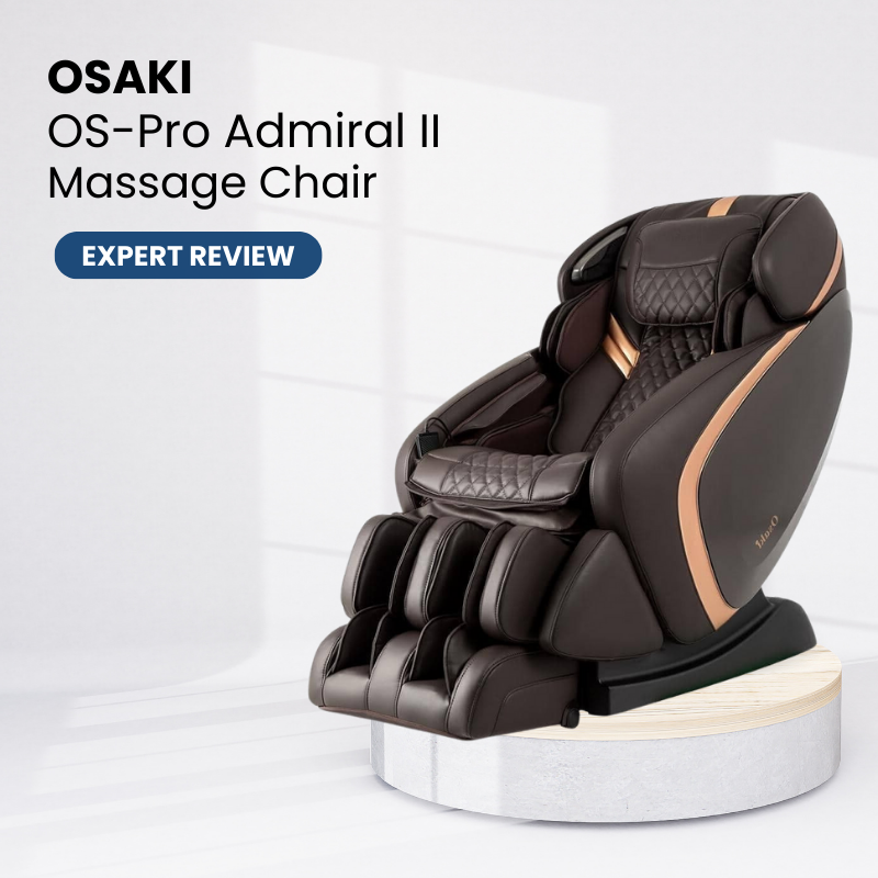 The Osaki Admiral massage chair has 16 auto programs, a 3D massage, a Full Body Airbag massage, and an L-Track system with zero gravity.