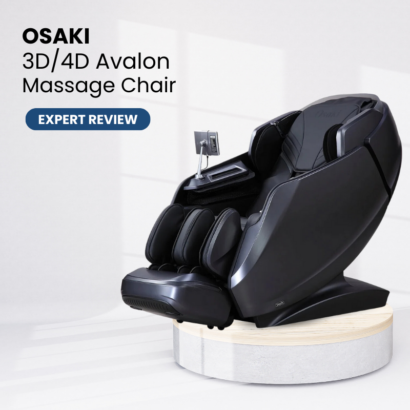 The Osaki Avalon has an L-shaped frame under the body with 4D rollers that travel to your neck, shoulders, back, and glutes.