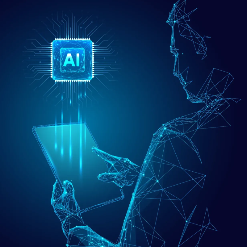 An illustration showcasing the advanced AI technology of the Osaki Grand Duo 4D massage chair, highlighting its ability to monitor user health indicators and customize massage settings for a personalized experience.