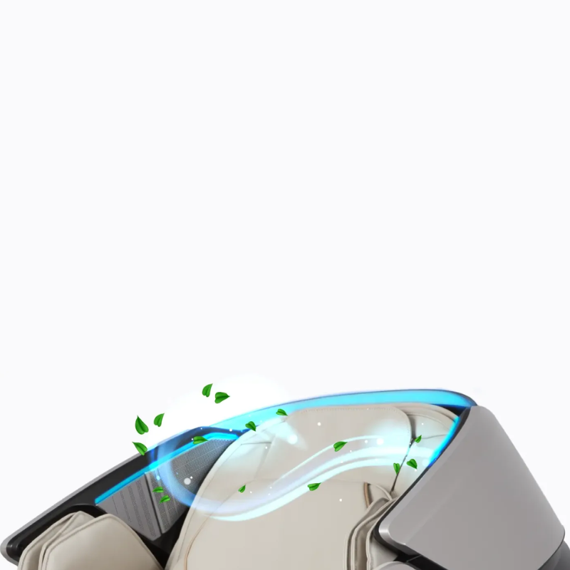 An image highlighting the Negative Air Ionizer feature of the Osaki Grand Duo 4D massage chair, showcasing its capability to generate negative ions that purify the air and enhance the overall atmosphere during massage sessions.