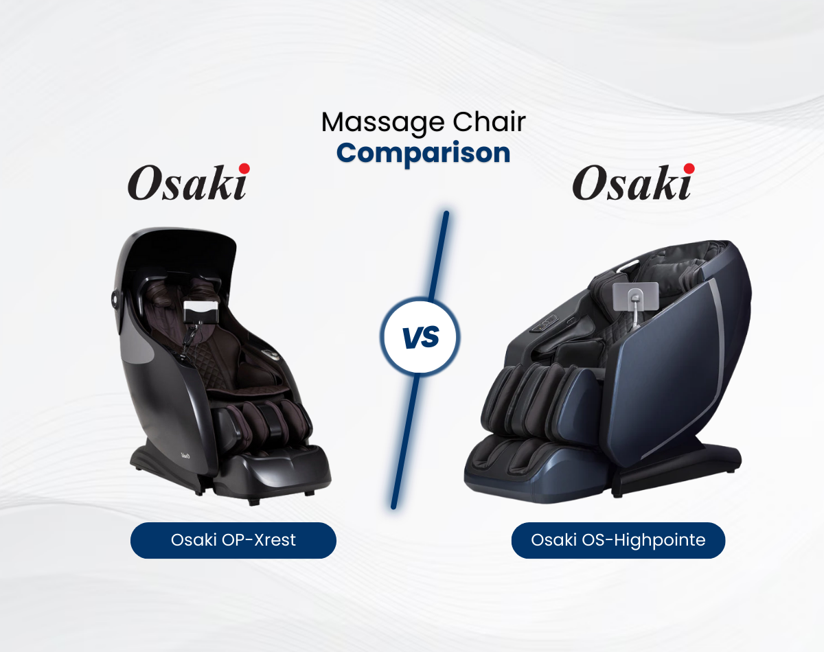 This comprehensive Massage Chair Comparison will compare the similarities and differences of the Osaki Xrest vs. Osaki Highpointe.