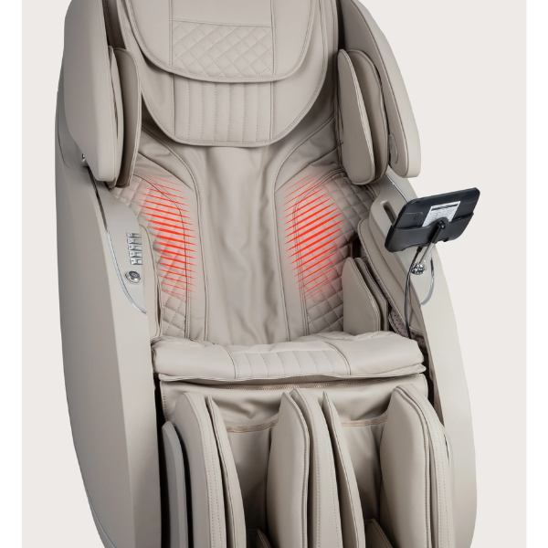 The lumbar heating system in the Osaki Solis delivers thermal heat to warm muscles and reduce soreness along the back area.