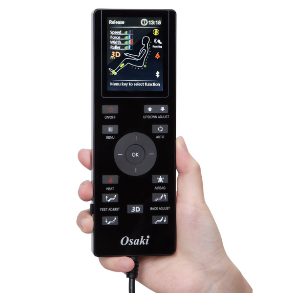 The Osaki OS-3D Belmont Massage Chair has a remote controller for a more relaxing and easy-access massage experience.
