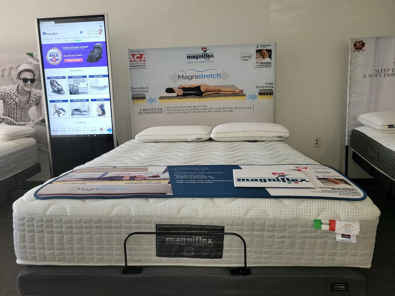 The Magnilflex Magnistretch 12” Mattress will stretch and decompress your spine while you sleep for optimal spinal health. 