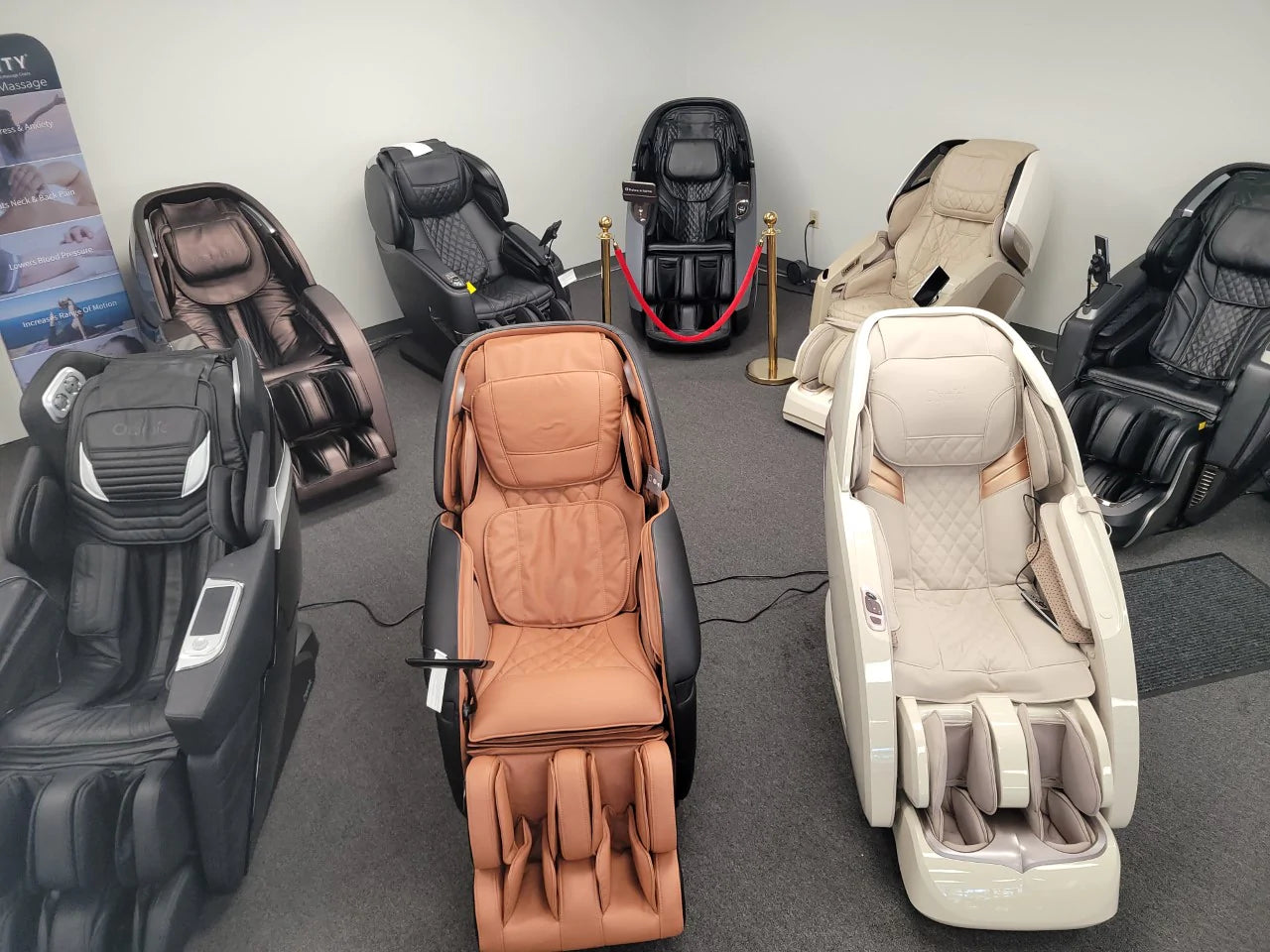 The Modern Back in Sarasota, FL offers a wide selection of massage chairs from brands like Ogawa, Daiwa, Osaki, and more. 