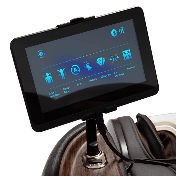 The AmaMedic Hilux 4D Massage Chair comes with a user-friendly touchscreen tablet remote.