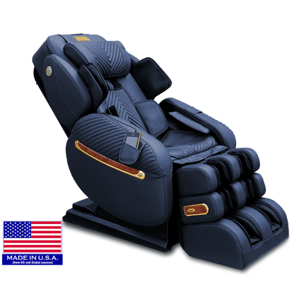 The Luraco iRobotics i9 Max Royal Edition massage chair is made in the USA and has a split track, 3D massage, and arm rollers.