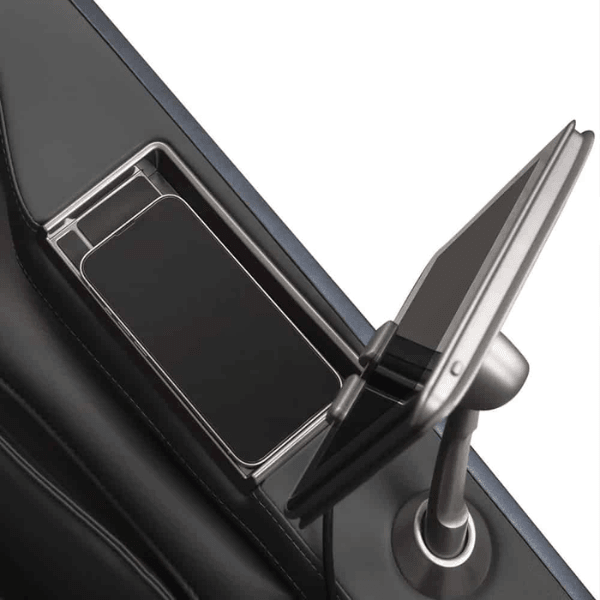 The Osaki Highpointe 4D Massage Chair comes with a convenient charging pad for your mobile device and a touchscreen tablet.