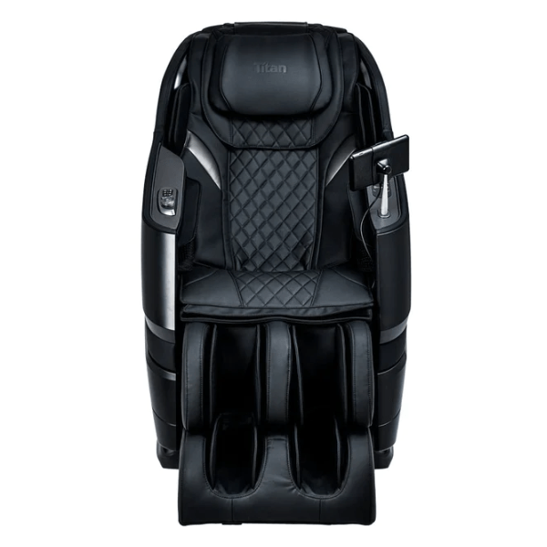 The Titan TP-Epic 4D Massage Chair uses advanced 4D massage rollers to deliver human-like massage and comes in sleek black. 
