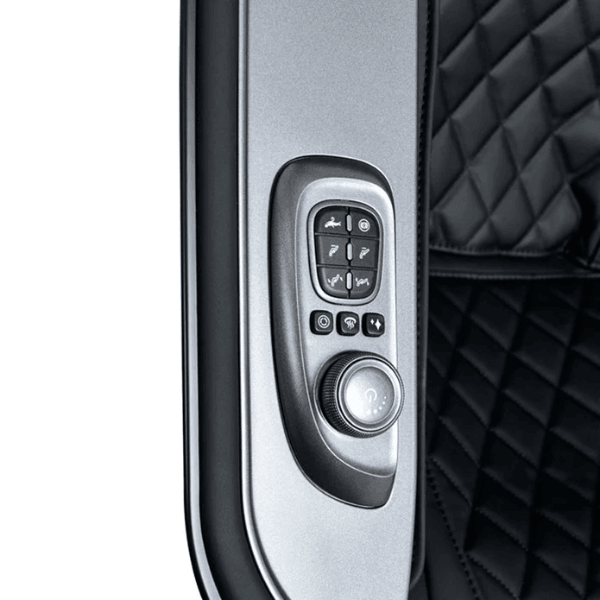 The Titan TP-Epic 4D Massage Chair comes with a quick access control panel built into the armrest for easy adjustments.