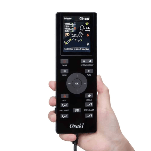 The Osaki 3D Belmont Massage Chair comes equipped with a user-friendly push-button handheld remote.