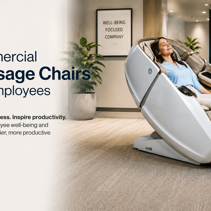 Commercial massage chair designed for employee wellness and relaxation.