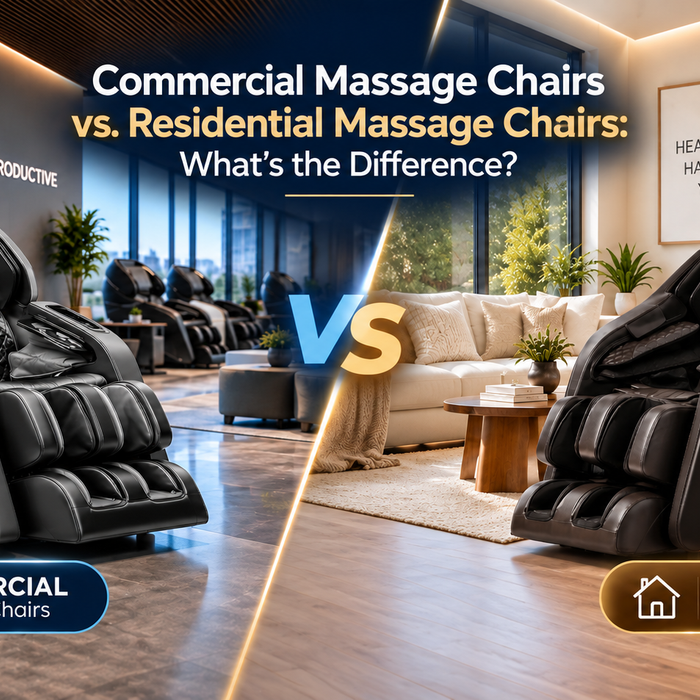 Compare Commercial vs Residential Massage Chairs to understand the key differences in durability, intended use, features, maintenance, cost, and long-term value.