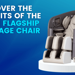 The Osaki Flagship Massage Chair offers the benefits of relaxation and pain relief through its combination of air compression, soothing soundscapes, aromatherapy, and customizable massage programs, tailored to meet your specific needs.