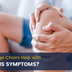 Massage chairs can help manage arthritis symptoms by delivering targeted relief that reduces joint stiffness, alleviates pain, and promotes better circulation in affected areas.
