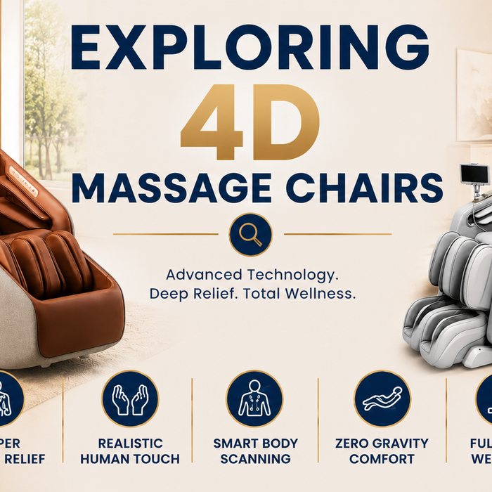 Exploring 4D Massage Chairs featuring the Ceragem Pause M10 and Kahuna Dios Flexa with advanced 4D massage technology, deep muscle relief, and premium full-body wellness.