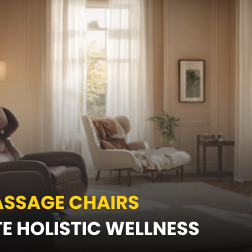 Massage chairs contribute to holistic wellness by providing stress relief, muscle relaxation, and improved circulation, harmonizing the body and mind for a comprehensive state of well-being.