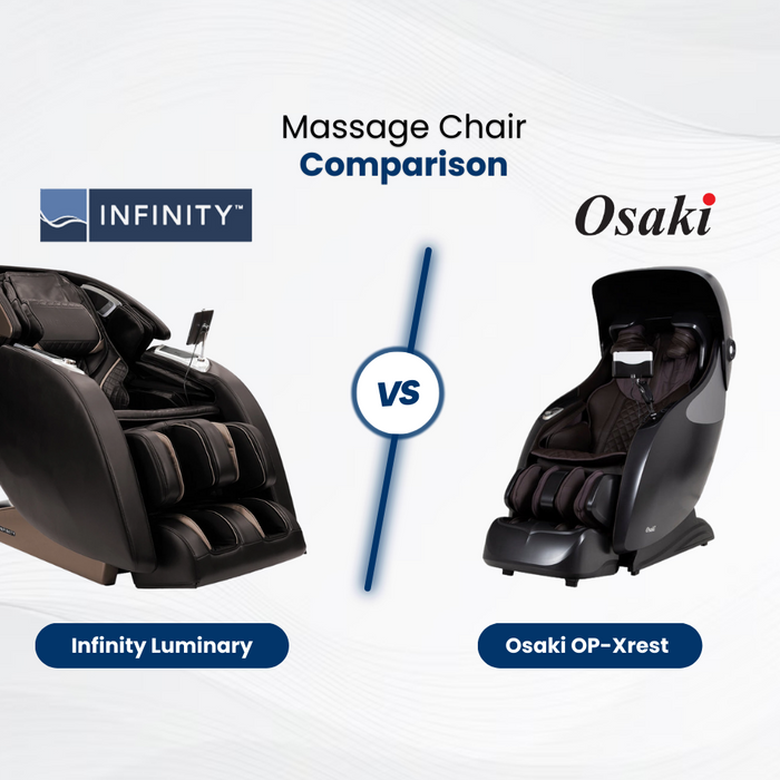 Learn about the differences and similarities between the Infinity Luminary and the Osaki OP-Xrest Massage Chairs.
