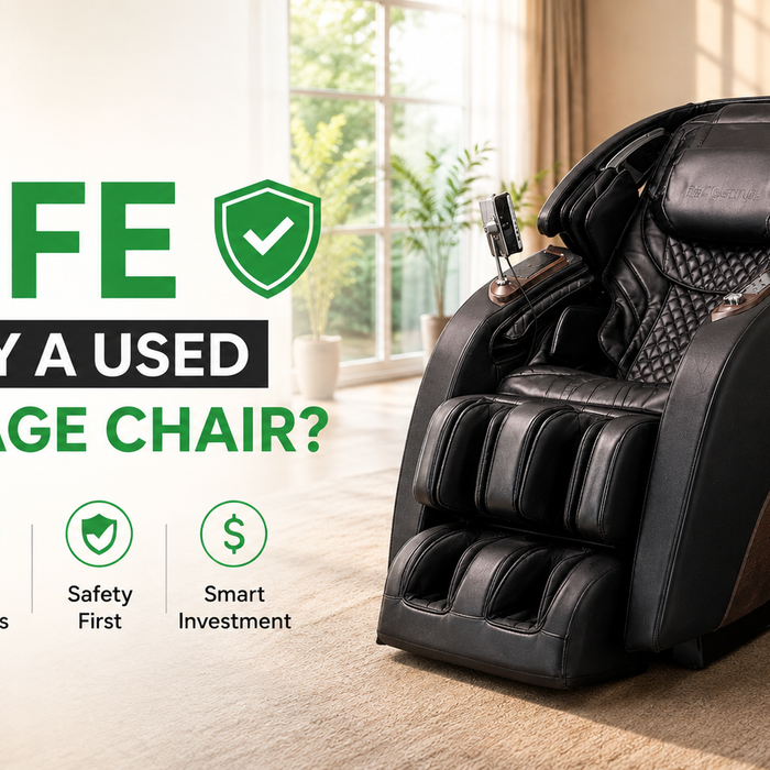 Open-box massage chairs compared with used massage chairs in a buyer's guide.