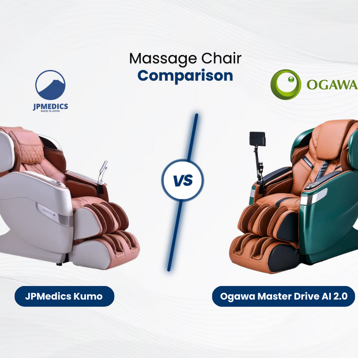 Learn about the differences and similarities between the JPMedics Kumo and the Ogawa Master Drive 2.0 Massage Chairs.