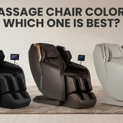 Dark-colored massage chairs demonstrating the best color choice for durability.