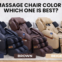 Dark-colored massage chairs demonstrating the best color choice for durability.