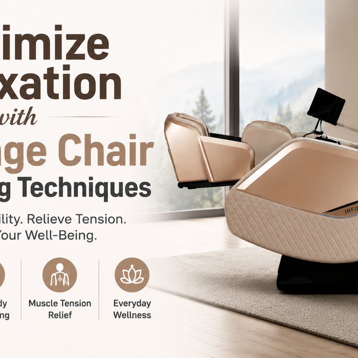 Infinity massage chair demonstrating massage chair stretching techniques for relaxation, flexibility, and everyday wellness.