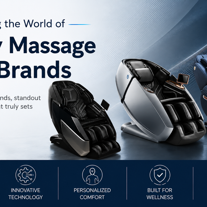 Thumbnail image featuring three luxury massage chairs representing top premium massage chair brands, including Infinity, Daiwa, and Luraco.