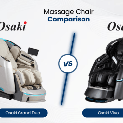 The Osaki Grand Duo is designed for comfort and easy access, making it ideal for users seeking an inviting experience, while the Osaki Vivo appeals to those who desire a more intensive, therapeutic massage.