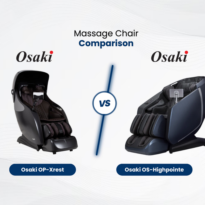 Learn about the differences and similarities between the Osaki OP-Xrest and the Osaki OS-Highpointe Massage Chairs.
