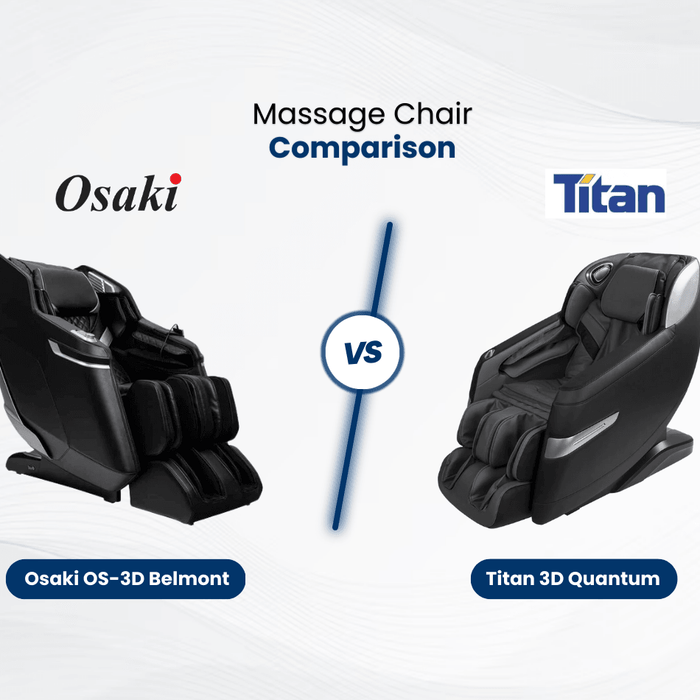 Learn about the differences and similarities between the Osaki OS-3D Belmont and the Titan 3D Quantum Massage Chairs. 