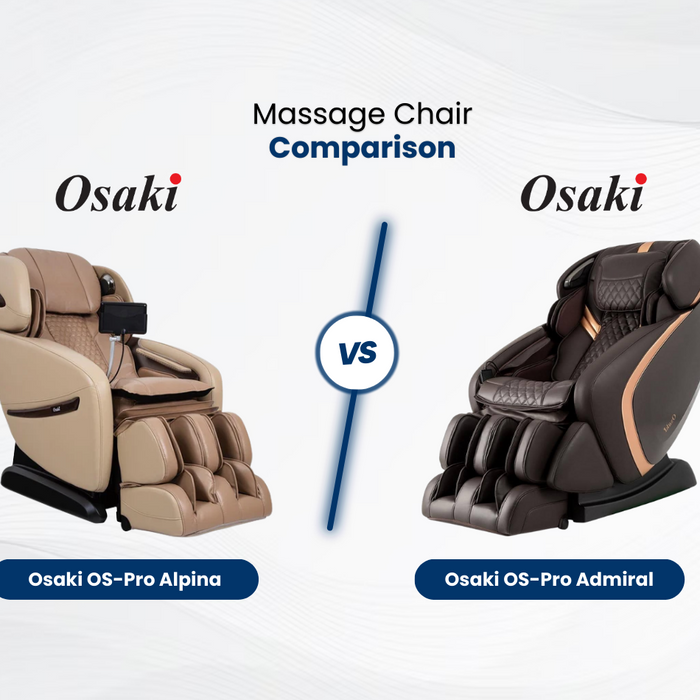 Learn about the differences and similarities between the Osaki OS-Pro Alpina and the Osaki OS-Pro Admiral Massage Chairs. 