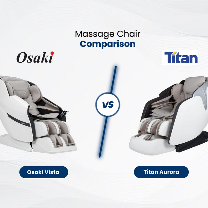 Learn about the differences and similarities between the Osaki Vista and the Titan Aurora Massage Chairs. 
