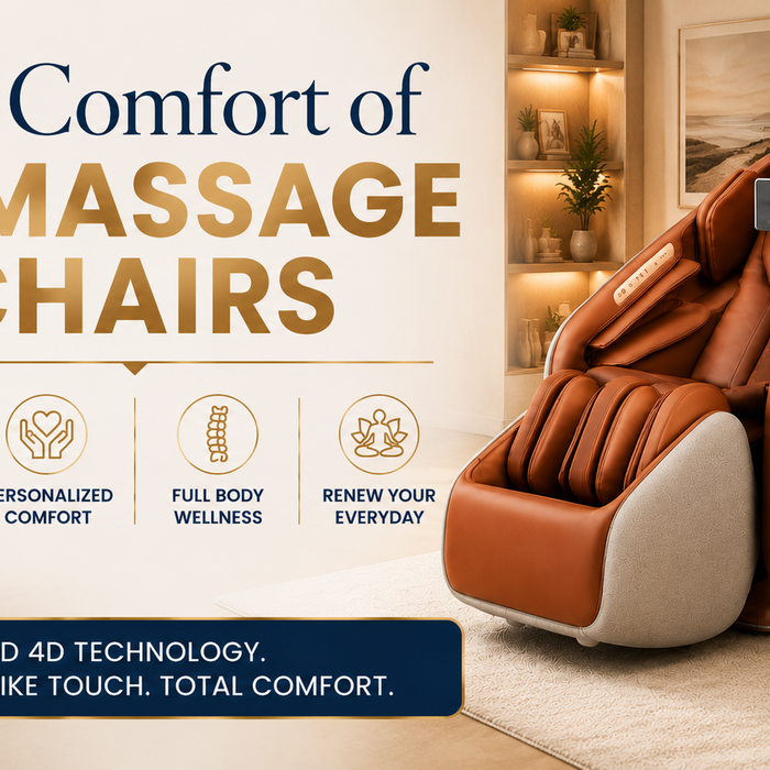 The Comfort of 4D Massage Chairs with the Ceragem Pause M10 highlighting advanced 4D massage technology, personalized comfort, and premium home wellness.