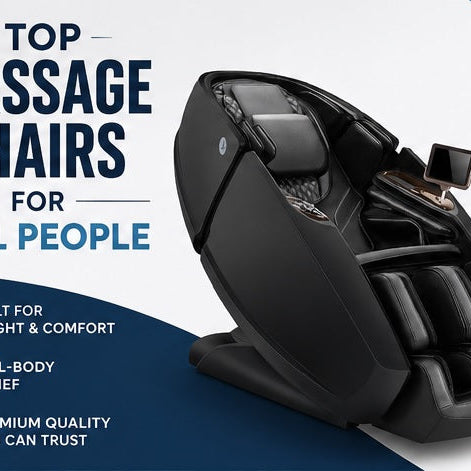 Massage chair for tall people showing a premium chair with extended leg and full-body support.
