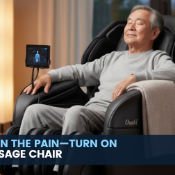 Thumbnail of massage chair user relaxing, representing therapeutic benefits.