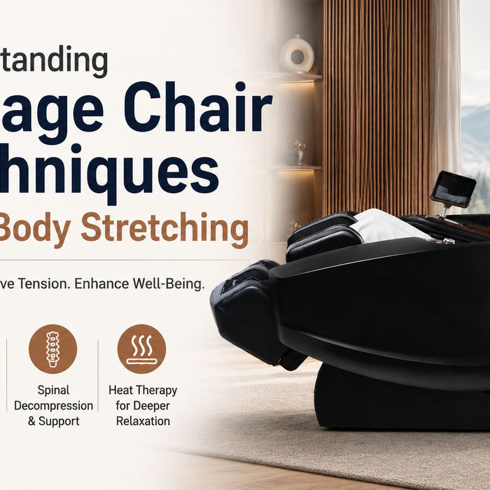 Daiwa Supreme Hybrid X massage chair demonstrating full body stretching techniques for improved flexibility, relaxation, and everyday wellness.