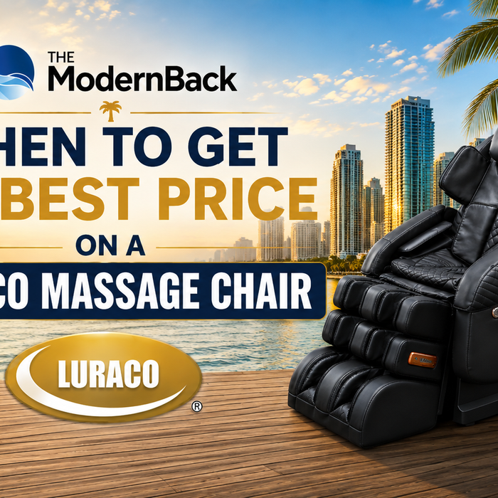 Premium Luraco massage chair featured during a holiday sale, highlighting the best time to buy for maximum value.