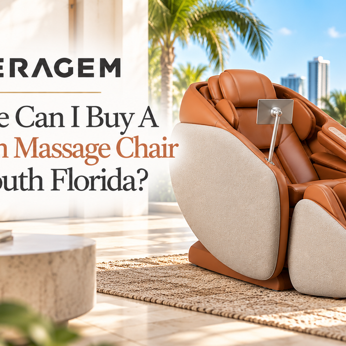 Ceragem massage chair featured in a South Florida setting for a local buying guide.