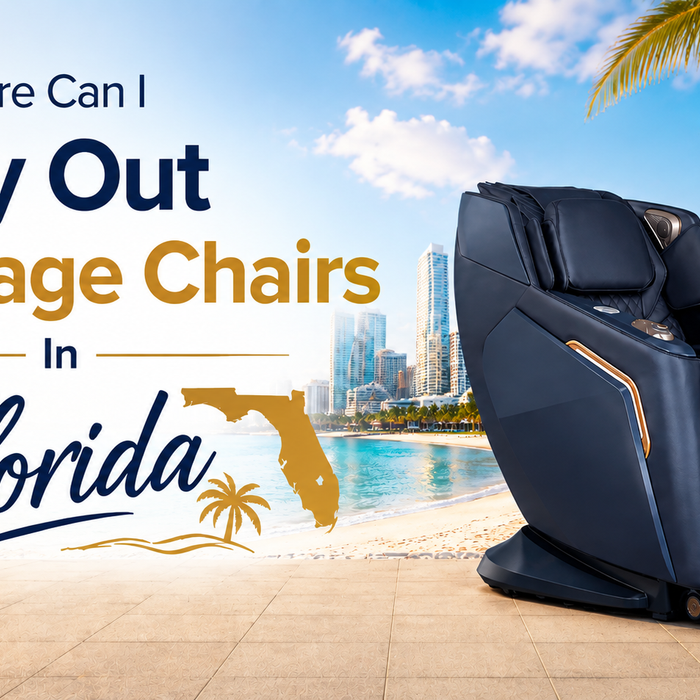 The Modern Back massage chair showroom in Florida.