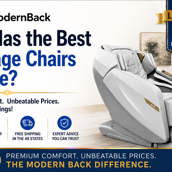 Who Has the Best Massage Chairs on Sale? White luxury massage chair with limited-time savings from The Modern Back.