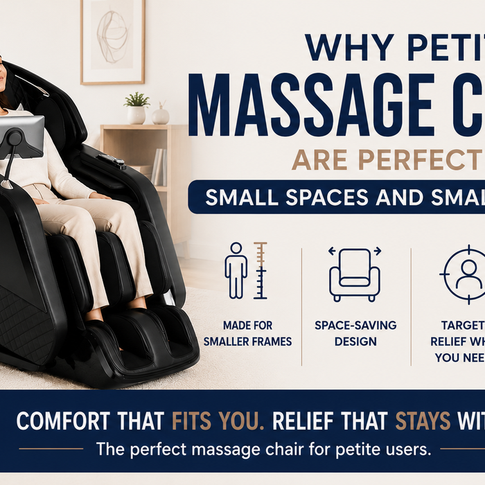 Compact massage chair for petite users offering personalized comfort and a space-saving design.